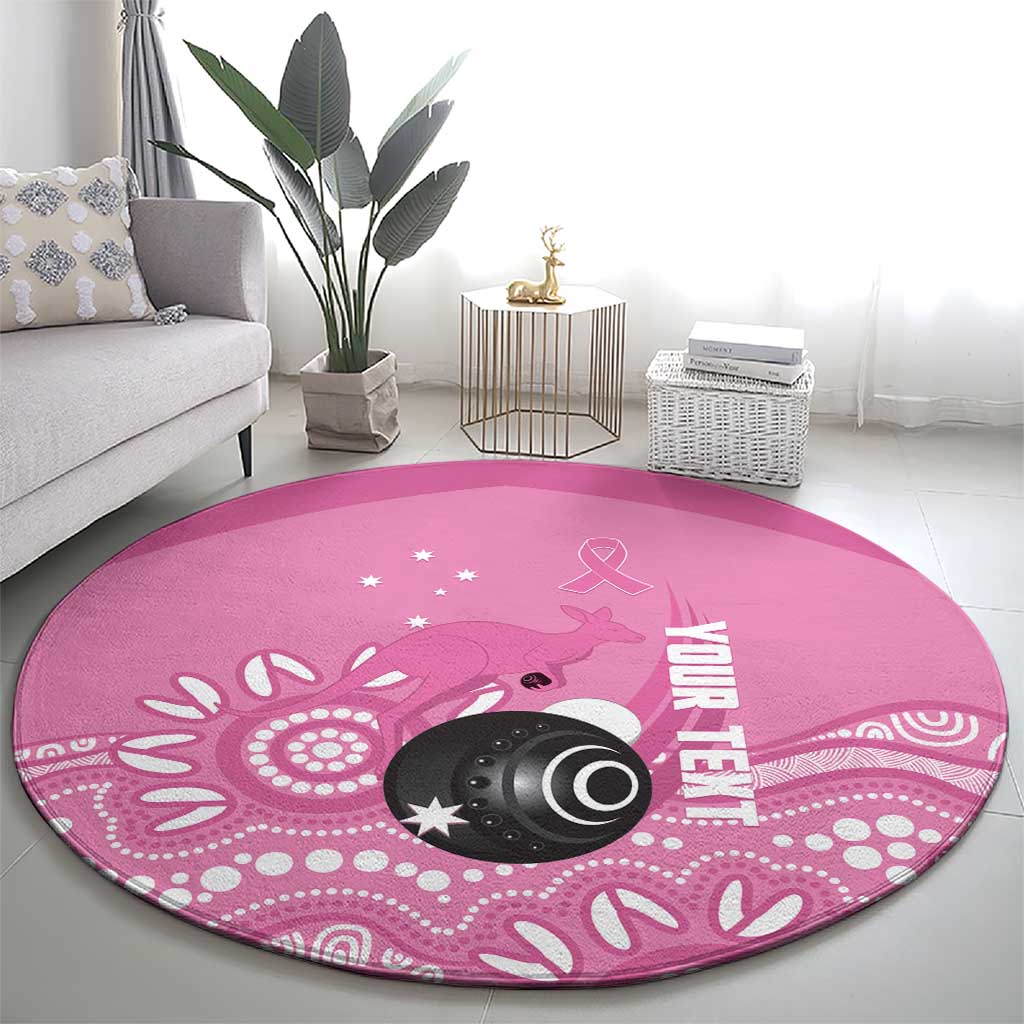 Custom Bowls Australia Breast Cancer Round Carpet Pink Ribbon Kangaroo Aboriginal Art - Aussie Hoodie