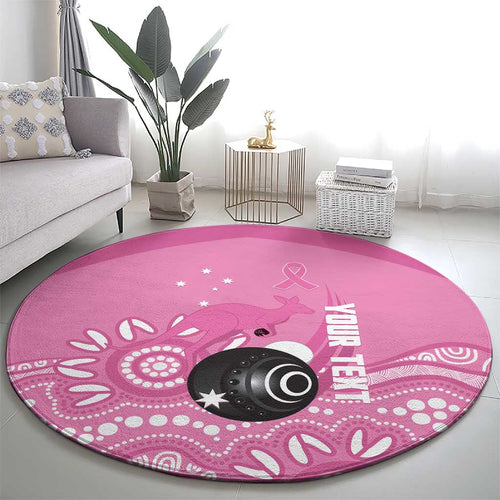 Custom Bowls Australia Breast Cancer Round Carpet Pink Ribbon Kangaroo Aboriginal Art - Aussie Hoodie