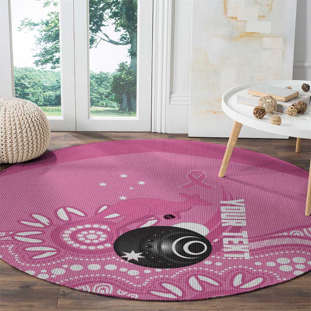 Custom Bowls Australia Breast Cancer Round Carpet Pink Ribbon Kangaroo Aboriginal Art - Aussie Hoodie