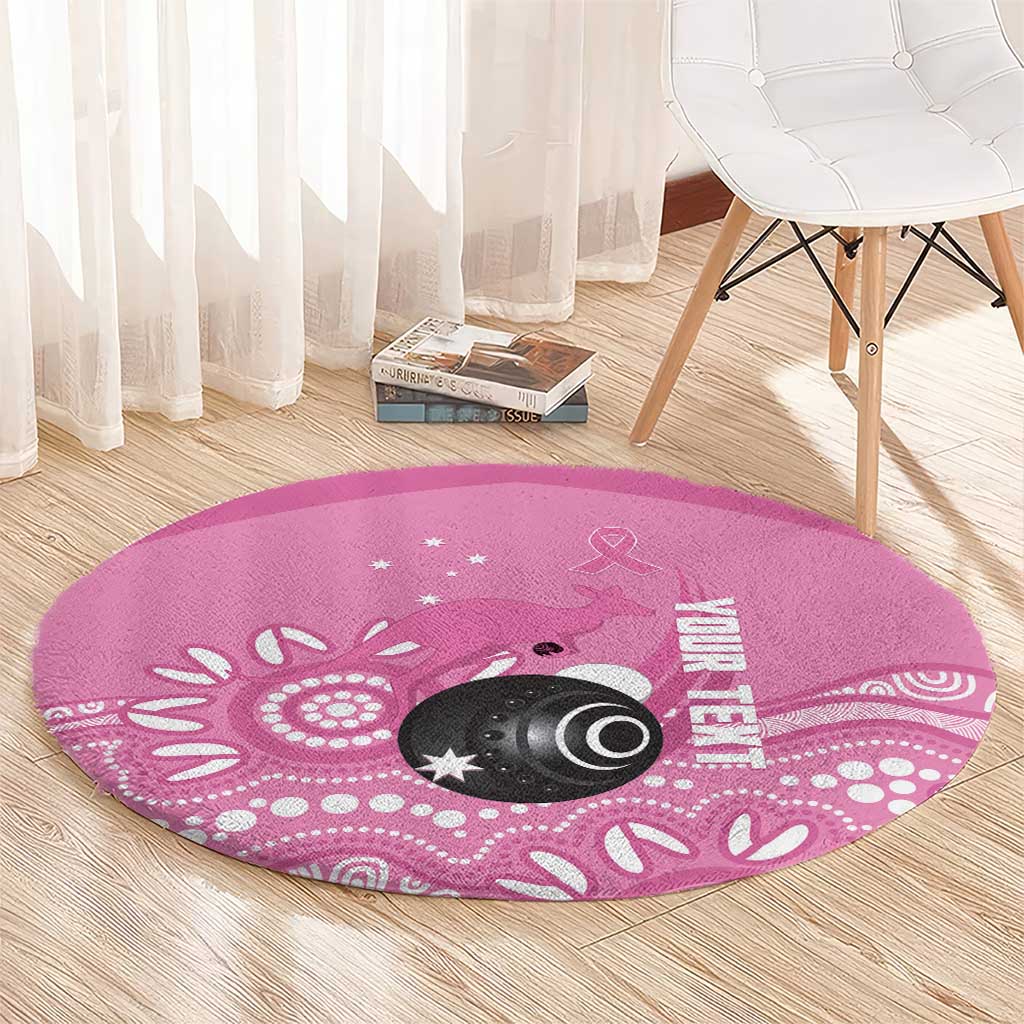 Custom Bowls Australia Breast Cancer Round Carpet Pink Ribbon Kangaroo Aboriginal Art - Aussie Hoodie