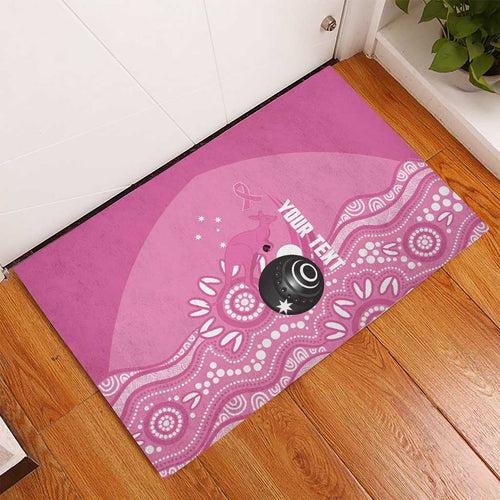 Custom Bowls Australia Breast Cancer Rubber Doormat Pink Ribbon Kangaroo Aboriginal Art - Aussie Hoodie