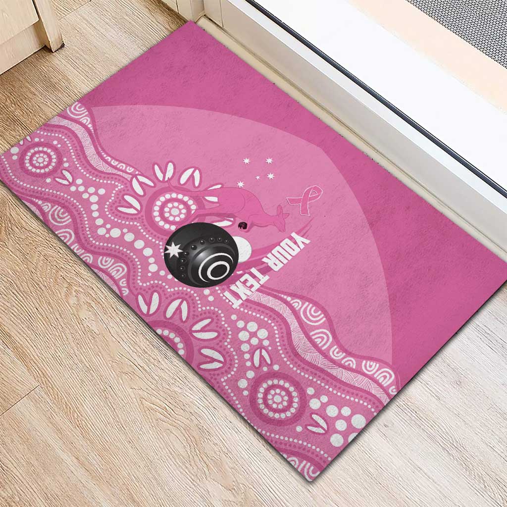 Custom Bowls Australia Breast Cancer Rubber Doormat Pink Ribbon Kangaroo Aboriginal Art - Aussie Hoodie