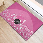 Custom Bowls Australia Breast Cancer Rubber Doormat Pink Ribbon Kangaroo Aboriginal Art - Aussie Hoodie