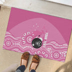 Custom Bowls Australia Breast Cancer Rubber Doormat Pink Ribbon Kangaroo Aboriginal Art - Aussie Hoodie
