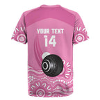 Custom Bowls Australia Breast Cancer Rugby Jersey Pink Ribbon Kangaroo Aboriginal Art - Aussie Hoodie