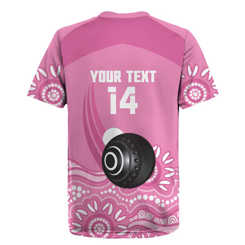 Custom Bowls Australia Breast Cancer Rugby Jersey Pink Ribbon Kangaroo Aboriginal Art - Aussie Hoodie