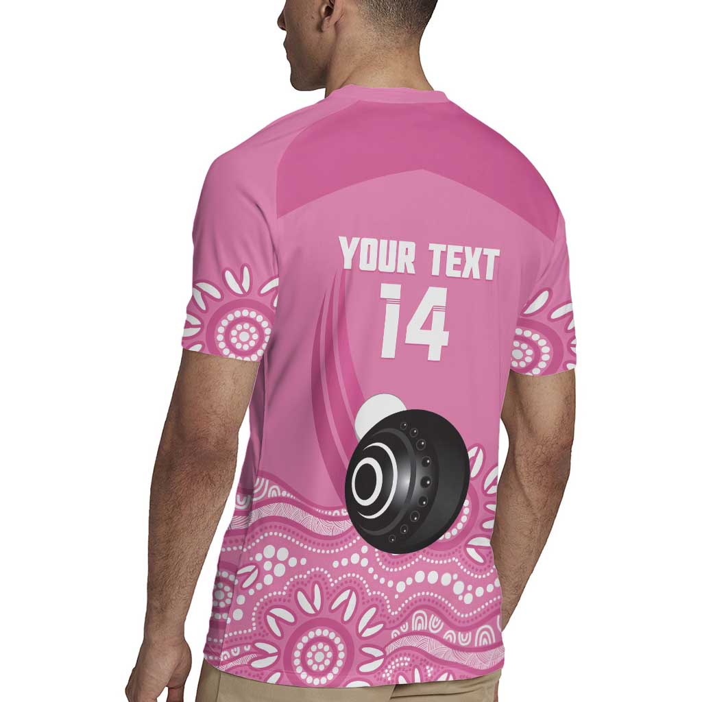 Custom Bowls Australia Breast Cancer Rugby Jersey Pink Ribbon Kangaroo Aboriginal Art - Aussie Hoodie