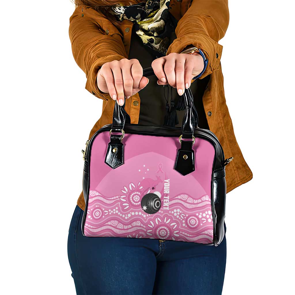 Custom Bowls Australia Breast Cancer Shoulder Handbag Pink Ribbon Kangaroo Aboriginal Art - Aussie Hoodie