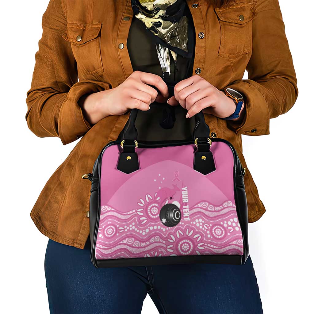 Custom Bowls Australia Breast Cancer Shoulder Handbag Pink Ribbon Kangaroo Aboriginal Art - Aussie Hoodie