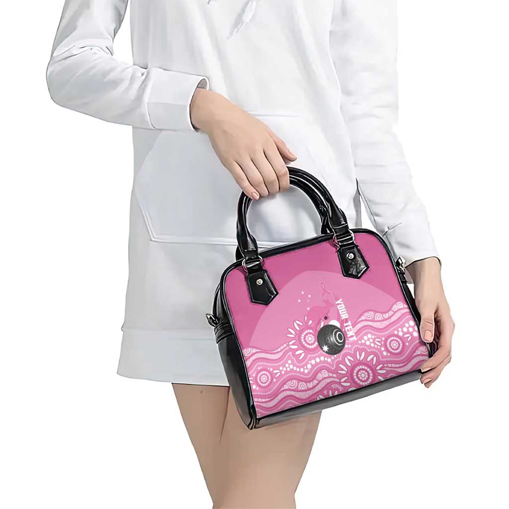Custom Bowls Australia Breast Cancer Shoulder Handbag Pink Ribbon Kangaroo Aboriginal Art - Aussie Hoodie
