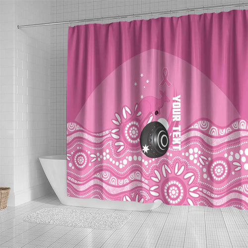 Custom Bowls Australia Breast Cancer Shower Curtain Pink Ribbon Kangaroo Aboriginal Art - Aussie Hoodie