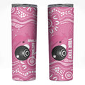 Custom Bowls Australia Breast Cancer Skinny Tumbler Pink Ribbon Kangaroo Aboriginal Art - Aussie Hoodie