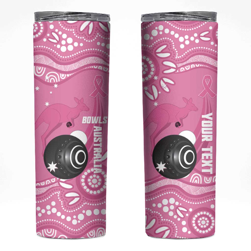 Custom Bowls Australia Breast Cancer Skinny Tumbler Pink Ribbon Kangaroo Aboriginal Art - Aussie Hoodie