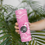 Custom Bowls Australia Breast Cancer Skinny Tumbler Pink Ribbon Kangaroo Aboriginal Art - Aussie Hoodie