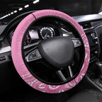 Bowls Australia Breast Cancer Steering Wheel Cover Pink Ribbon Kangaroo Aboriginal Art - Aussie Hoodie