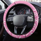 Bowls Australia Breast Cancer Steering Wheel Cover Pink Ribbon Kangaroo Aboriginal Art - Aussie Hoodie