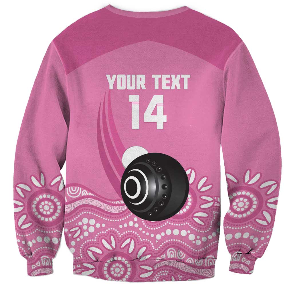 Custom Bowls Australia Breast Cancer Sweatshirt Pink Ribbon Kangaroo Aboriginal Art - Aussie Hoodie
