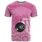 Custom Bowls Australia Breast Cancer T Shirt Pink Ribbon Kangaroo Aboriginal Art - Aussie Hoodie