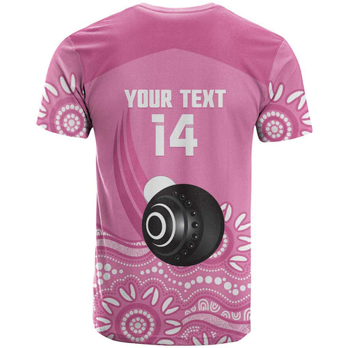 Custom Bowls Australia Breast Cancer T Shirt Pink Ribbon Kangaroo Aboriginal Art - Aussie Hoodie