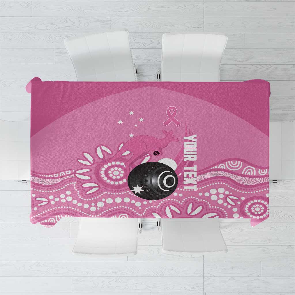 Custom Bowls Australia Breast Cancer Tablecloth Pink Ribbon Kangaroo Aboriginal Art - Aussie Hoodie