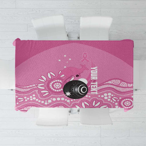 Custom Bowls Australia Breast Cancer Tablecloth Pink Ribbon Kangaroo Aboriginal Art - Aussie Hoodie