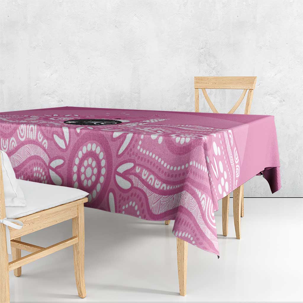 Custom Bowls Australia Breast Cancer Tablecloth Pink Ribbon Kangaroo Aboriginal Art - Aussie Hoodie