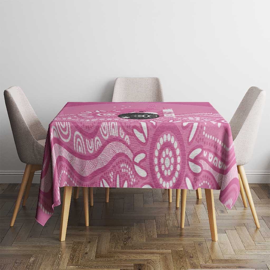 Custom Bowls Australia Breast Cancer Tablecloth Pink Ribbon Kangaroo Aboriginal Art - Aussie Hoodie