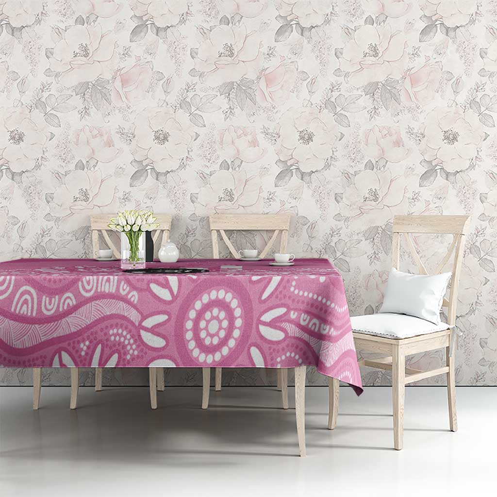 Custom Bowls Australia Breast Cancer Tablecloth Pink Ribbon Kangaroo Aboriginal Art - Aussie Hoodie