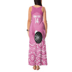 Custom Bowls Australia Breast Cancer Tank Maxi Dress Pink Ribbon Kangaroo Aboriginal Art - Aussie Hoodie