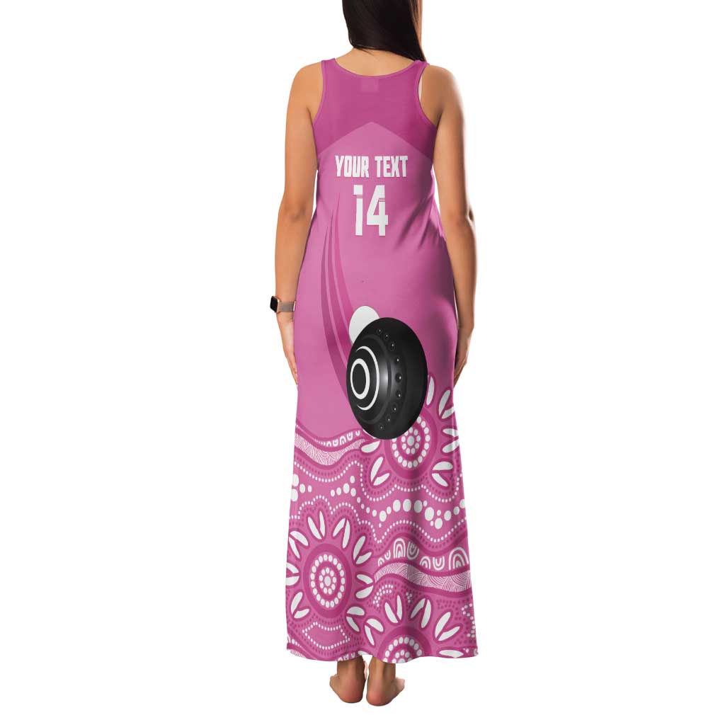 Custom Bowls Australia Breast Cancer Tank Maxi Dress Pink Ribbon Kangaroo Aboriginal Art - Aussie Hoodie