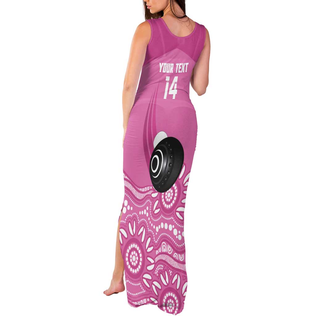 Custom Bowls Australia Breast Cancer Tank Maxi Dress Pink Ribbon Kangaroo Aboriginal Art - Aussie Hoodie