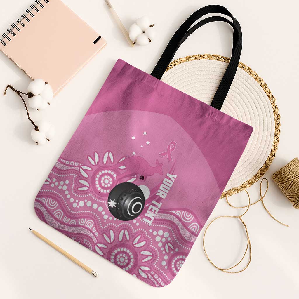 Custom Bowls Australia Breast Cancer Tote Bag Pink Ribbon Kangaroo Aboriginal Art - Aussie Hoodie