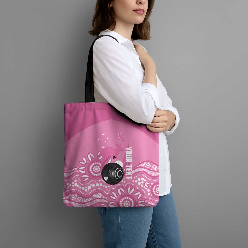 Custom Bowls Australia Breast Cancer Tote Bag Pink Ribbon Kangaroo Aboriginal Art - Aussie Hoodie