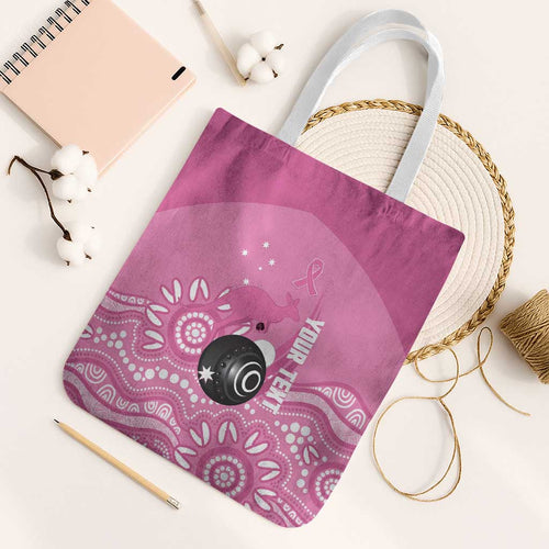 Custom Bowls Australia Breast Cancer Tote Bag Pink Ribbon Kangaroo Aboriginal Art - Aussie Hoodie