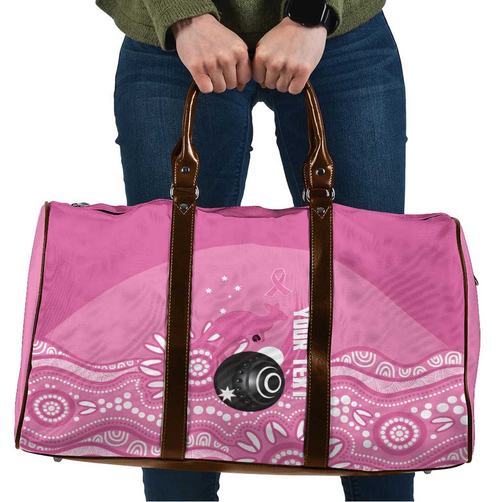 Custom Bowls Australia Breast Cancer Travel Bag Pink Ribbon Kangaroo Aboriginal Art - Aussie Hoodie