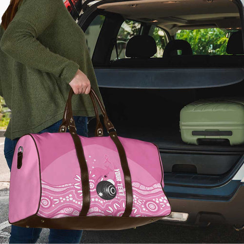 Custom Bowls Australia Breast Cancer Travel Bag Pink Ribbon Kangaroo Aboriginal Art - Aussie Hoodie