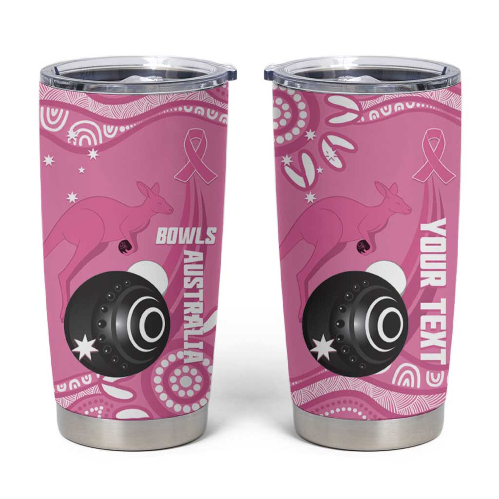 Custom Bowls Australia Breast Cancer Tumbler Cup Pink Ribbon Kangaroo Aboriginal Art - Aussie Hoodie