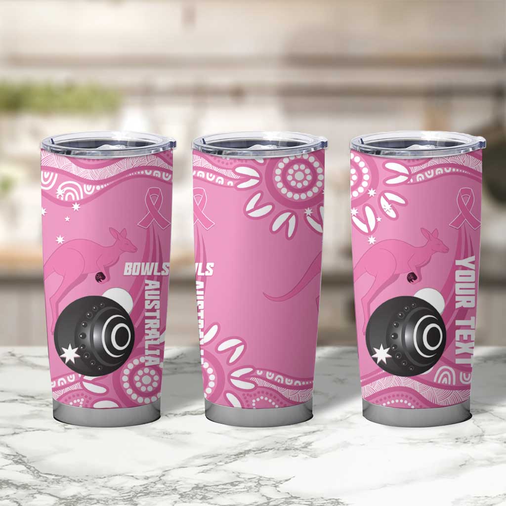 Custom Bowls Australia Breast Cancer Tumbler Cup Pink Ribbon Kangaroo Aboriginal Art - Aussie Hoodie
