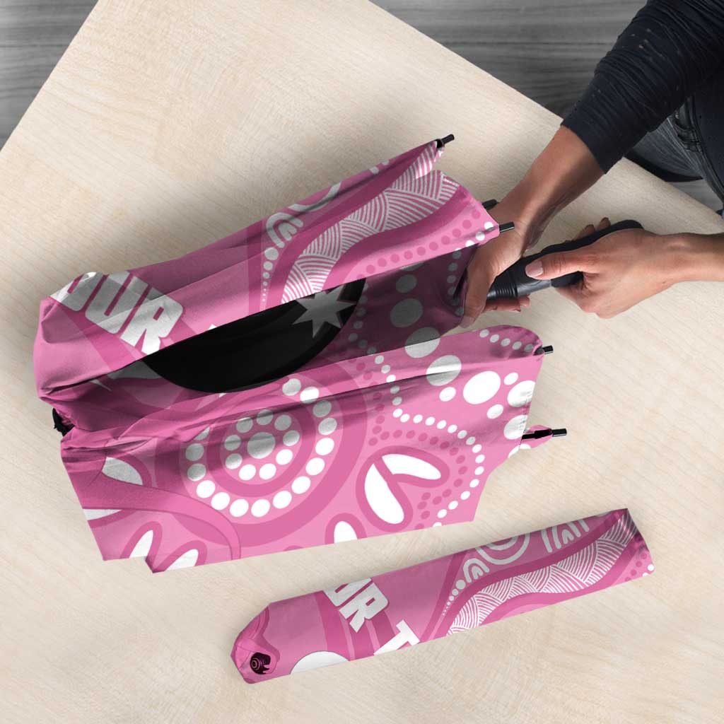 Custom Bowls Australia Breast Cancer Umbrella Pink Ribbon Kangaroo Aboriginal Art - Aussie Hoodie