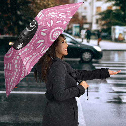 Custom Bowls Australia Breast Cancer Umbrella Pink Ribbon Kangaroo Aboriginal Art - Aussie Hoodie