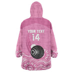 Custom Bowls Australia Breast Cancer Wearable Blanket Hoodie Pink Ribbon Kangaroo Aboriginal Art - Aussie Hoodie