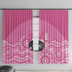 Custom Bowls Australia Breast Cancer Window Curtain Pink Ribbon Kangaroo Aboriginal Art - Aussie Hoodie