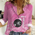 Custom Bowls Australia Breast Cancer Women Casual Shirt Pink Ribbon Kangaroo Aboriginal Art - Aussie Hoodie