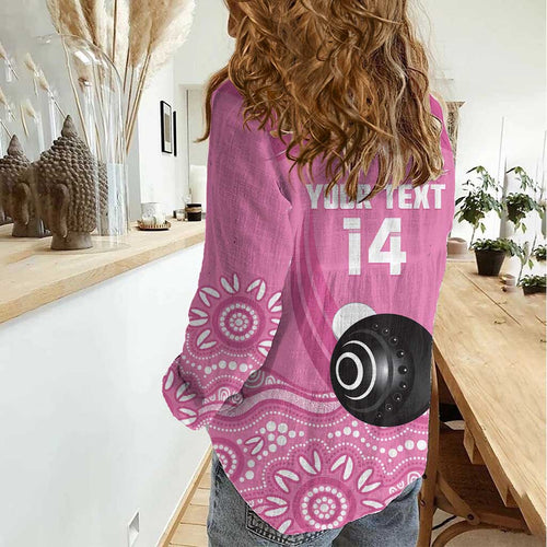 Custom Bowls Australia Breast Cancer Women Casual Shirt Pink Ribbon Kangaroo Aboriginal Art - Aussie Hoodie