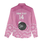 Custom Bowls Australia Breast Cancer Women Casual Shirt Pink Ribbon Kangaroo Aboriginal Art - Aussie Hoodie