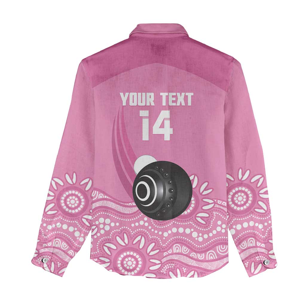 Custom Bowls Australia Breast Cancer Women Casual Shirt Pink Ribbon Kangaroo Aboriginal Art - Aussie Hoodie