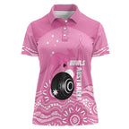 Custom Bowls Australia Breast Cancer Women Polo Shirt Pink Ribbon Kangaroo Aboriginal Art - Aussie Hoodie