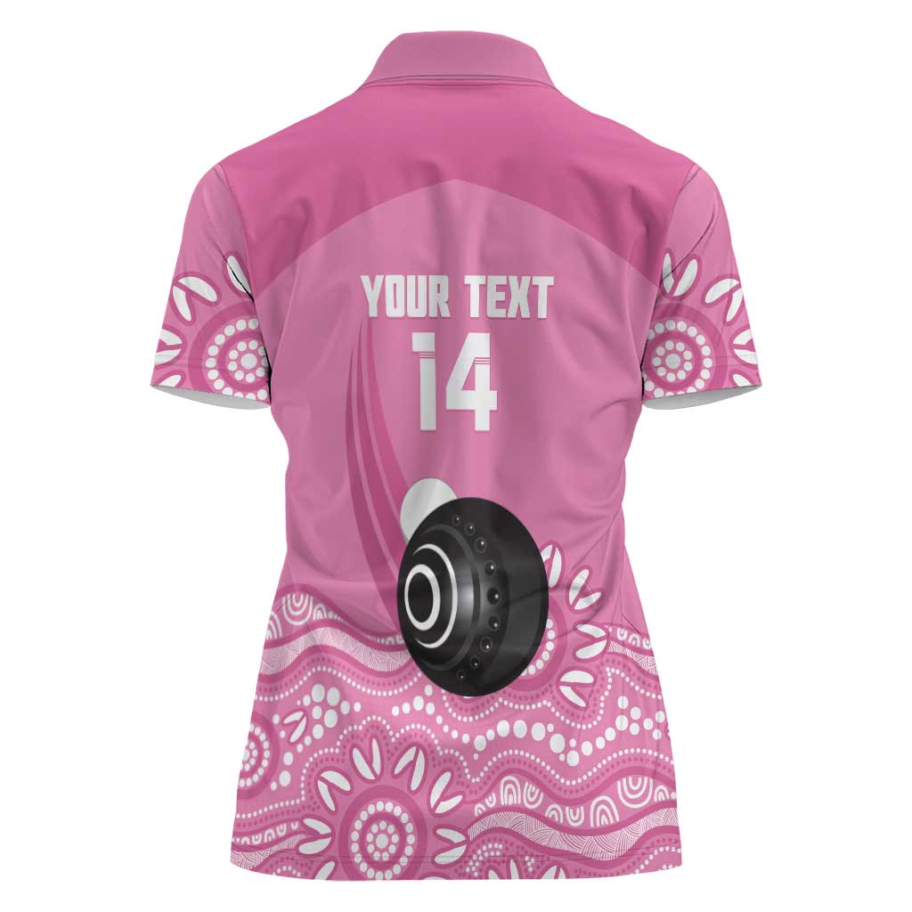 Custom Bowls Australia Breast Cancer Women Polo Shirt Pink Ribbon Kangaroo Aboriginal Art - Aussie Hoodie