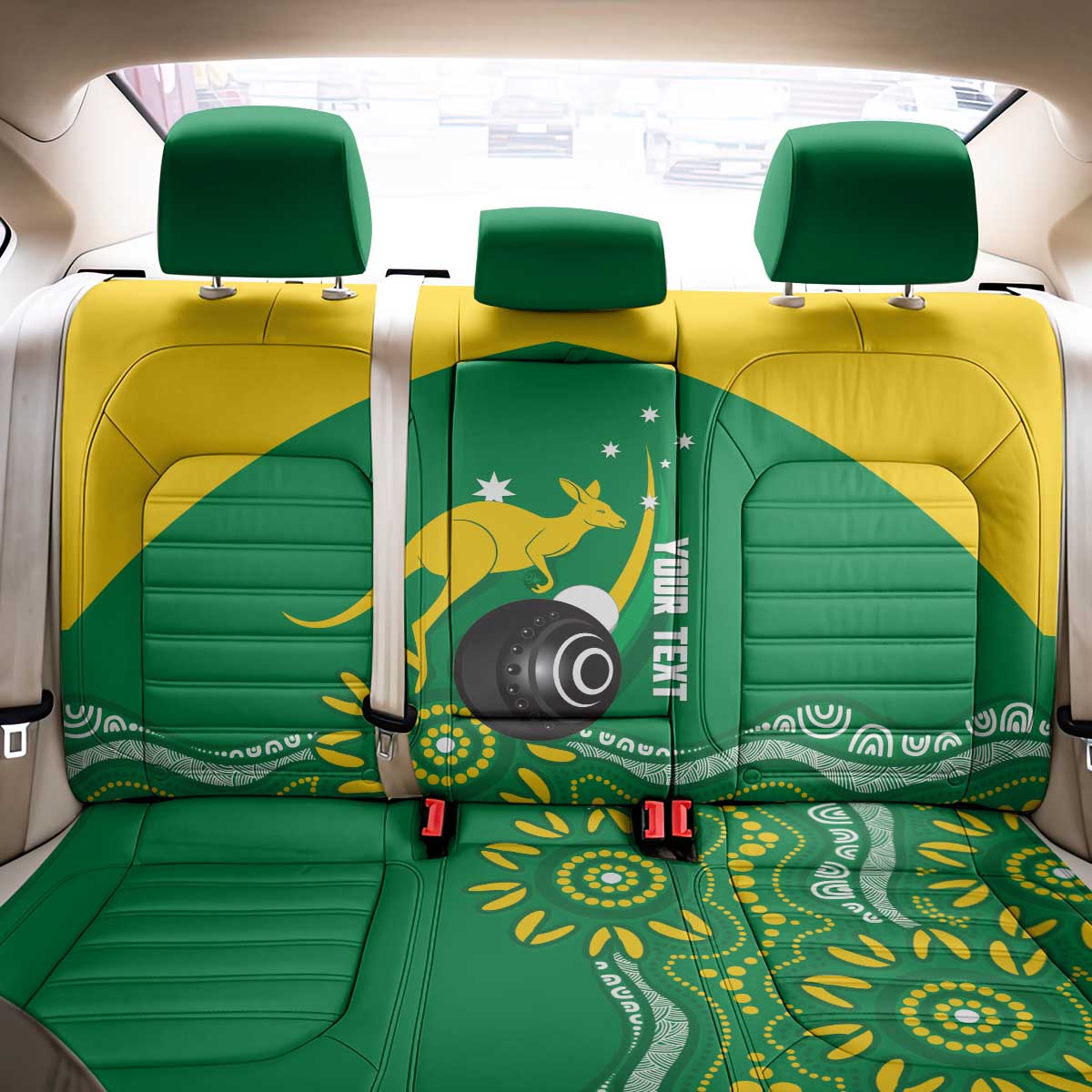 Custom Bowls Australia Back Car Seat Cover Aussie Kangaroo Aboriginal Art - Aussie Hoodie