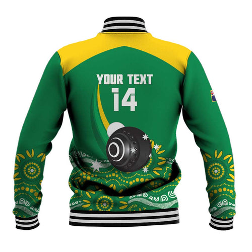 Custom Bowls Australia Baseball Jacket Aussie Kangaroo Aboriginal Art - Aussie Hoodie